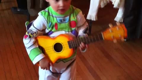 Very cute Buzz Lightyear plays Ukulele