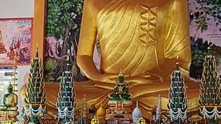 Inside a Buddhist shrine in Udonthani super large buddha