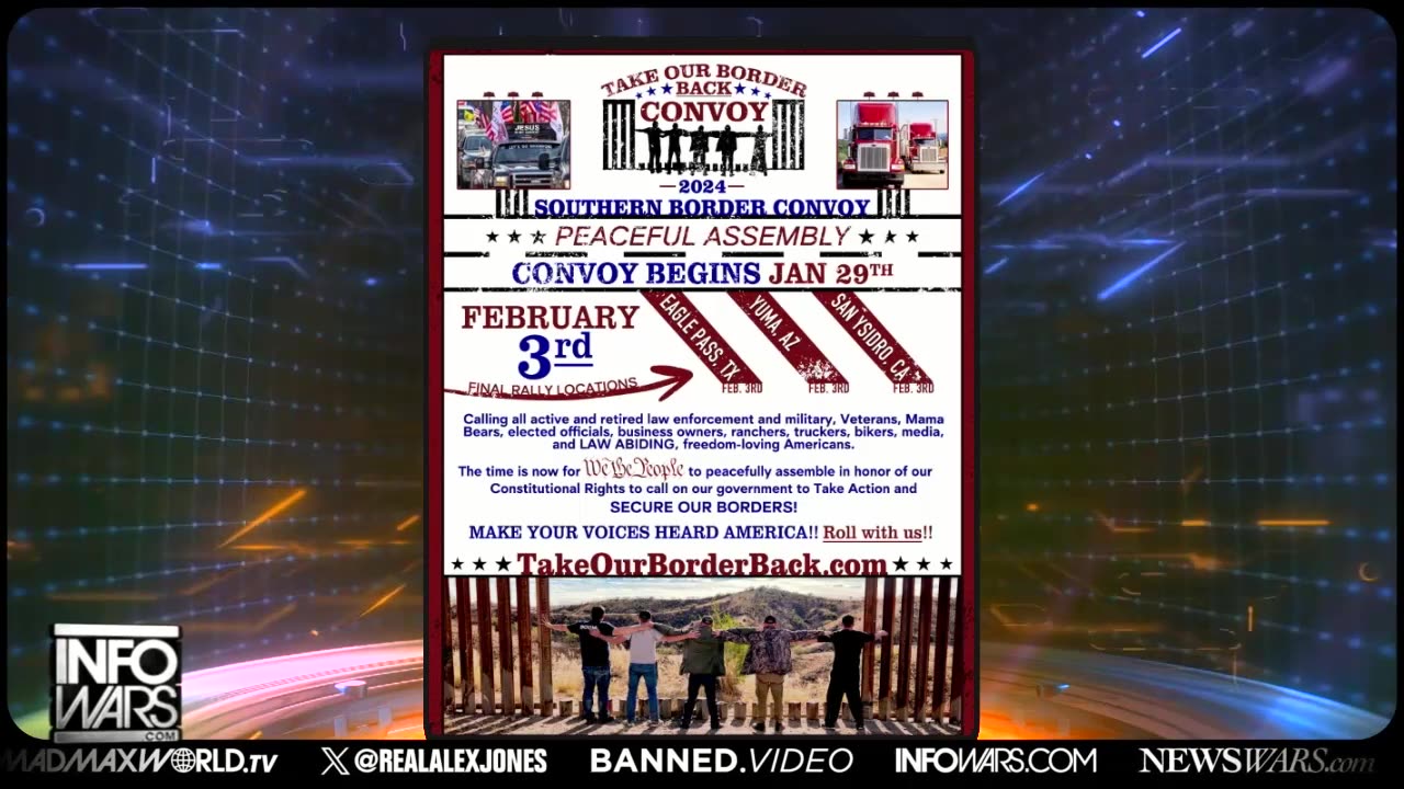 Pete Chambers on Infowars discussing the Texas Border Convoy 1/26/24