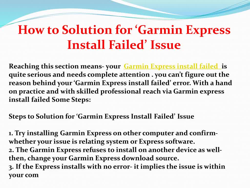 How to Solution for ‘Garmin Express Install Failed’ Issue