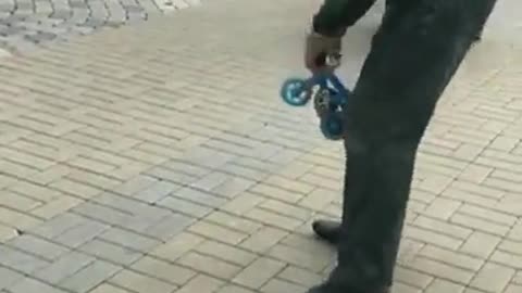 Riding A Tiny Bike