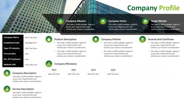 One Pager Company Profile PowerPoint Presentation Slide