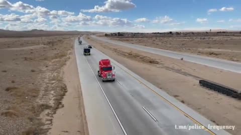 The People's Convoy Heading East Goes Through It's First Overpass