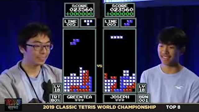 Greatest Classic Tetris Match EVER! Greentea vs. Joseph EPIC 2019 CTWC Quarterfinal FULLSCREEN 2