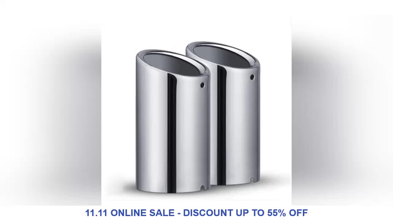 2Pcs/Set Chrome Plating Stainless Steel Car Exhaust Muffler Tip Pipes Covers for Audi A1 A3 A4 TT
