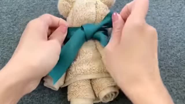 A lovely teddy bear made with towel and love