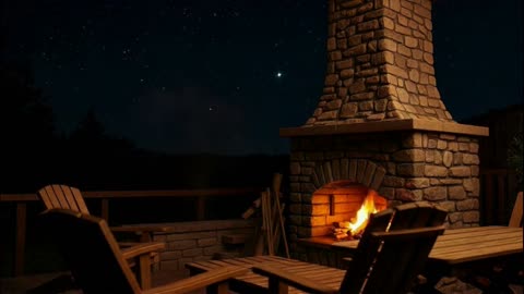 DEEP relaxation next to this wonderful patio fireplace, sleep, read and relax with crackling sounds