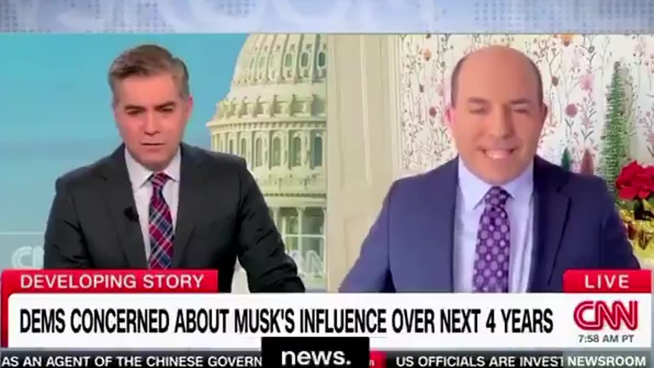 Brian Stelter reaction about Elon saying you are the media now.