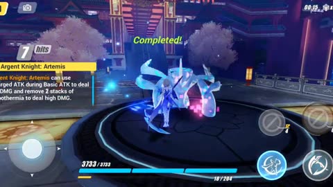 Honkai Impact 3rd - Argent Knight: Artemis Basic & Charged Attack Tutorial Gameplay