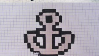 how to Draw Anchor - Hello Pixel Art by Garbi KW #shorts