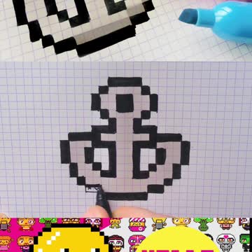 how to Draw Anchor - Hello Pixel Art by Garbi KW #shorts