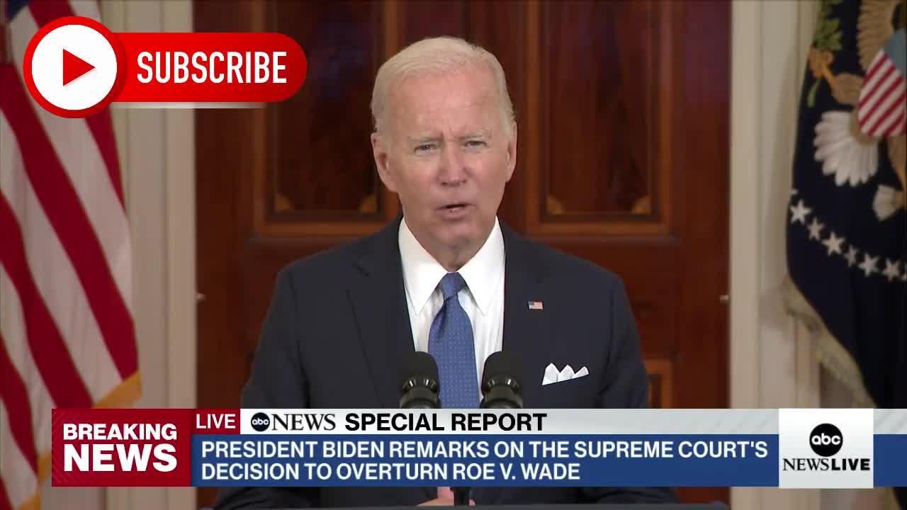 Biden: "With Roe gone: the health and life of women in this nation are now at risk."