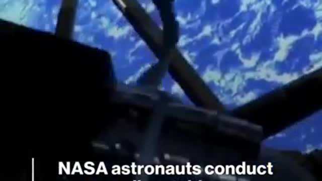 NASA astronauts conduct spacewalk outside the International Space Station