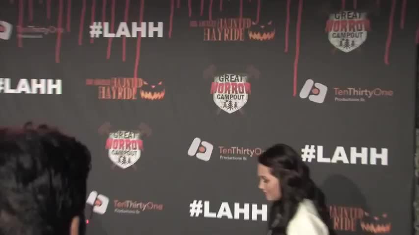 Kelli Berglund at the haunted hayride in Hollywood