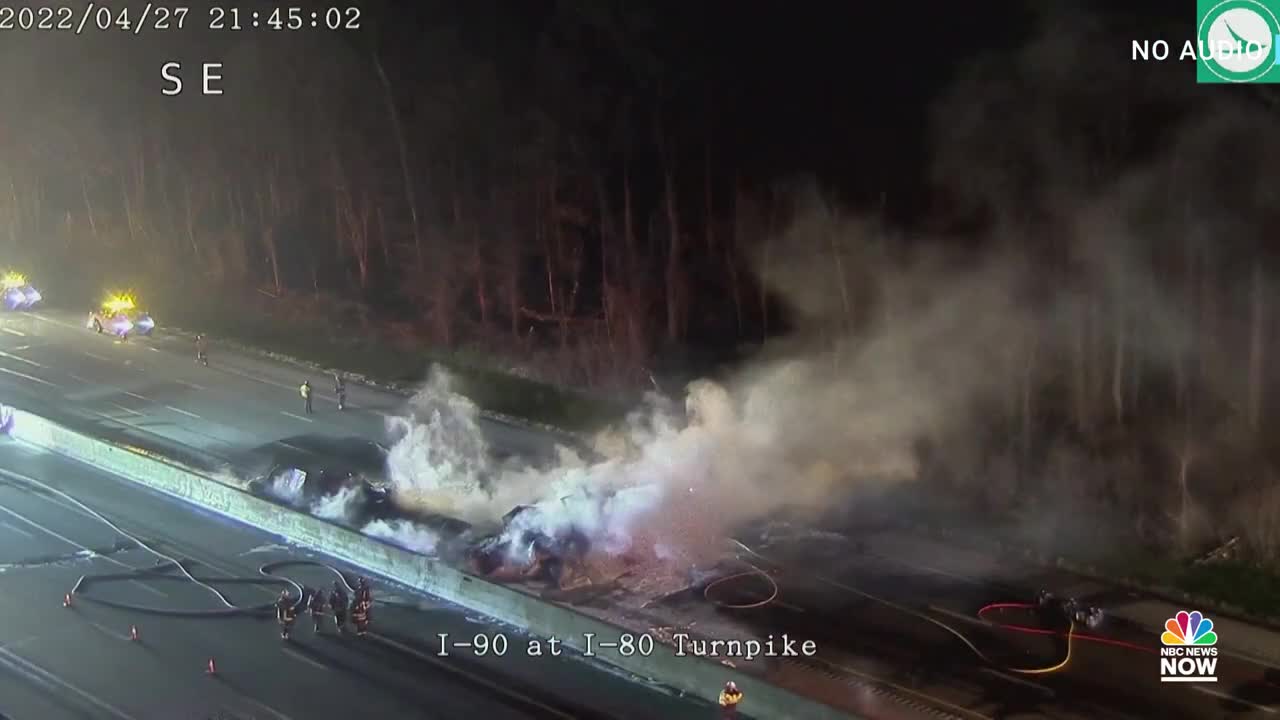 Watch: Video Shows Semi-Truck Explode On Ohio Turnpike