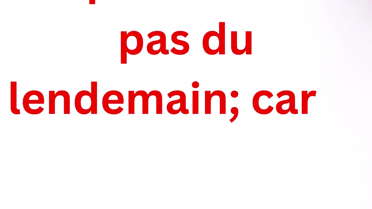 "Ne vous inquiétez pas pour demain" Matthieu 6:34.