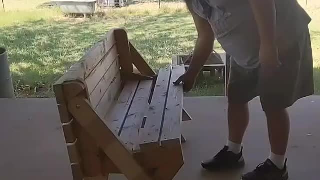 Table bench I made from internet plans