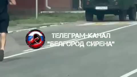 Civilians Watch as a Ukrainian Drone Hits a Russian Transport in Belgorod