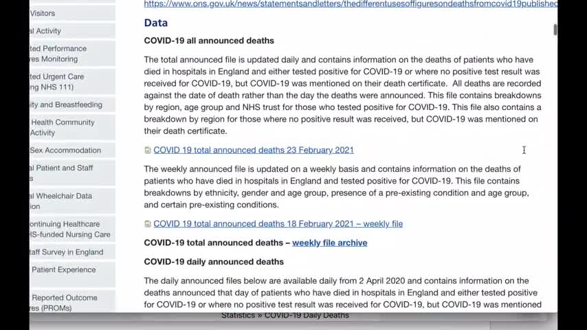 NHS stats of covid19 deaths, co-morbidities separated from no co-morbidities