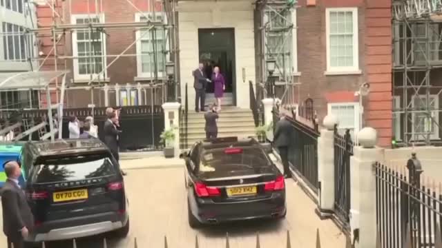 Protesters booed and shouted "shame on you" as Truss arrived at the Conservative Campaign