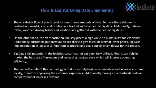 Applying Data Engineering Techniques To The Logistic Industry