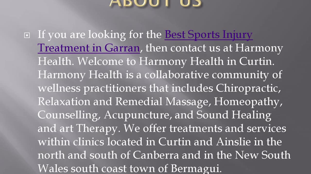 Best Sports Injury Treatment in Garran