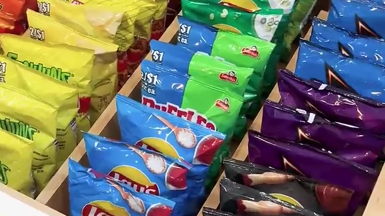 Organizing and restocking the chip drawer #asmr #organized #pantryorganization #kitchenorganization