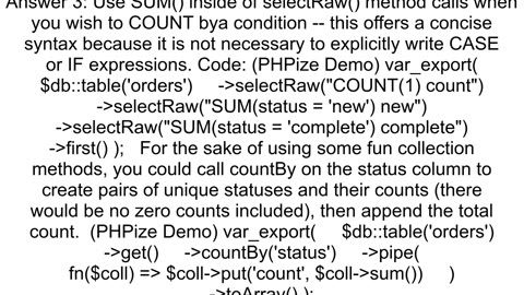 Laravel multiple counts with conditions from one table