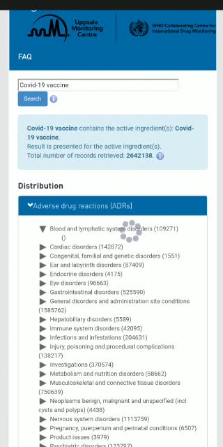חיפוש תופעות לוואי במערכת החופשית של ארגון הבריאות העולמי