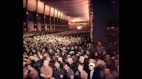 Hitler's speech, shot by Leni Riefenstahl, colorized, 4K upscale, 60 fps