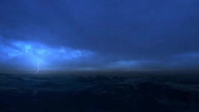 Thunderstorm At Sea Sounds For Sleeping, Relaxing ~ Thunder Rain Ocean Sea Lightning Ambience