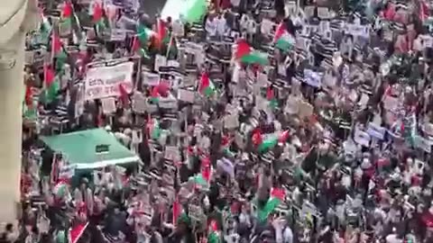 A large-scale pro-Palestinian protest is taking place in London