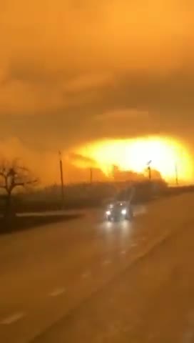 Massive explosion outside Palanka in Cherkasy Oblast in Ukraine