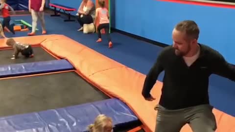 Daddy / Daughter Slow Motion face plant