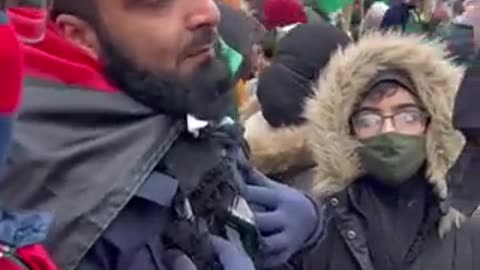 London protest today: Islamic terrorist supporter says Hamas '' is the resistance''