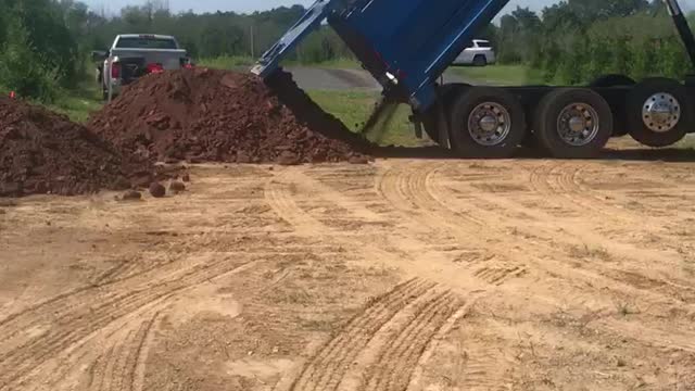 At our tree farm we take in dirt for our fields