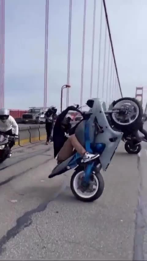 The Golden Gate Bridge in San Francisco was taken over by motorcyclists