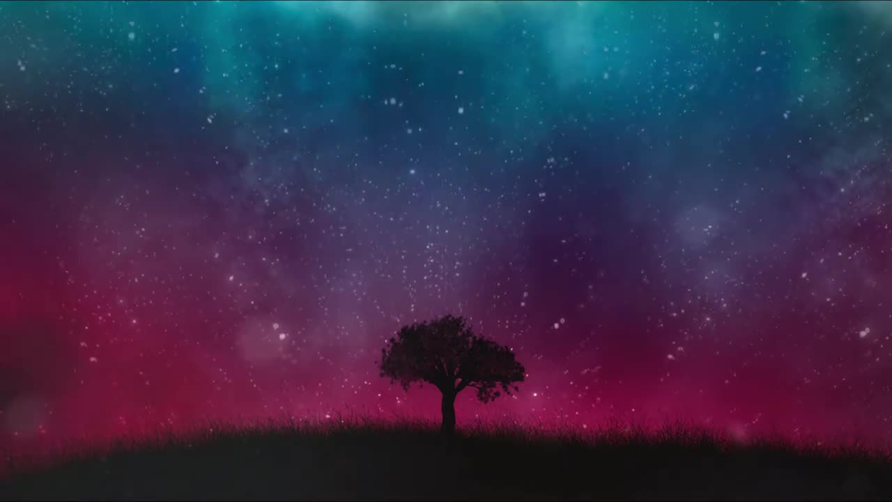 4K HD Tree Space Night Footage Background