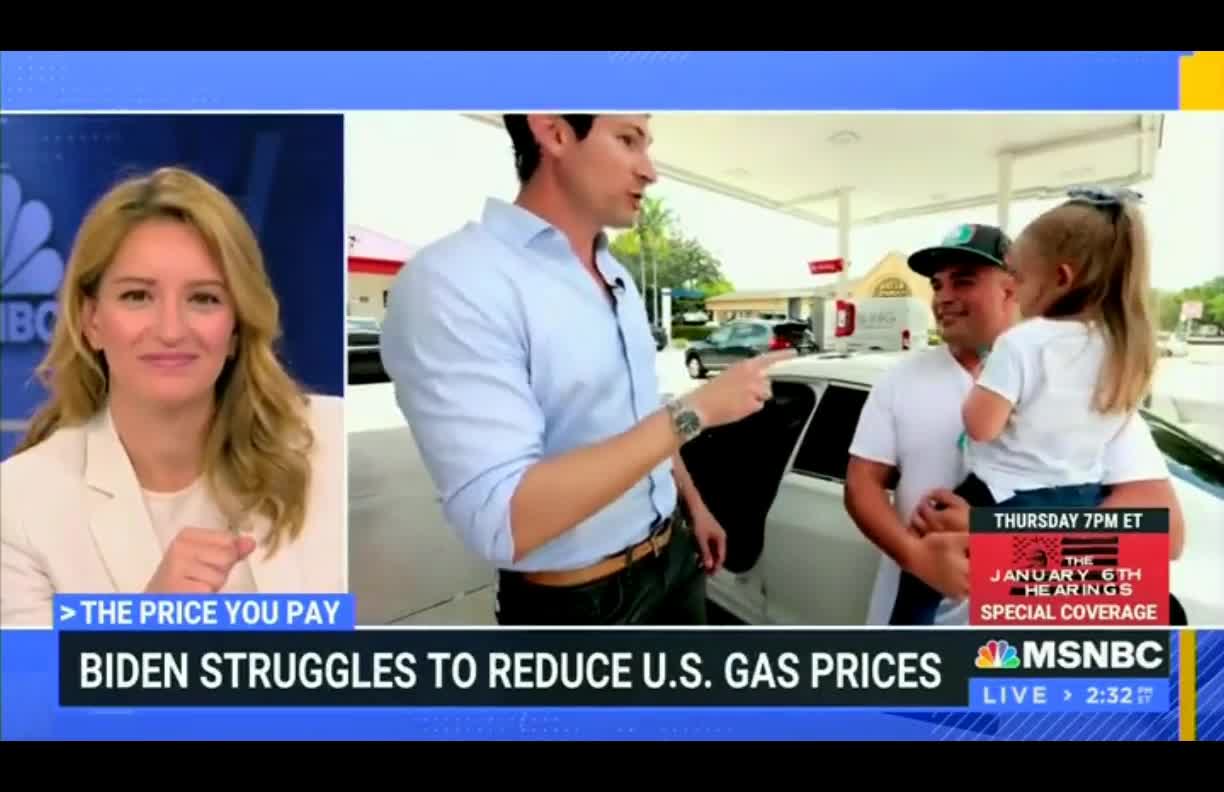 MSNBC reporter asked a Miami voter if gas prices will affect how he votes in 2022 and 2024.