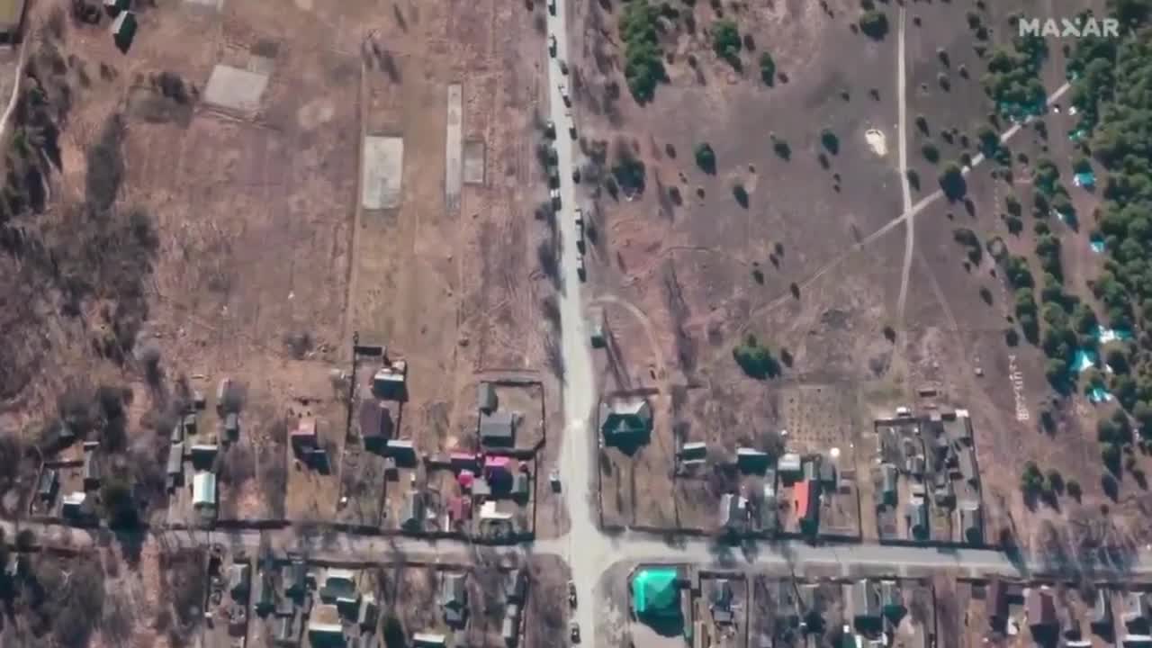 Russian convoy approaches Kyiv, satellite images reveal