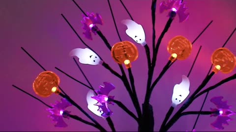 🎃🦇👻Enchant Your Halloween with our Black Halloween Tree Light! 🎃🦇👻