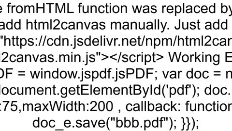 docfromHTML is not a function jsPDF