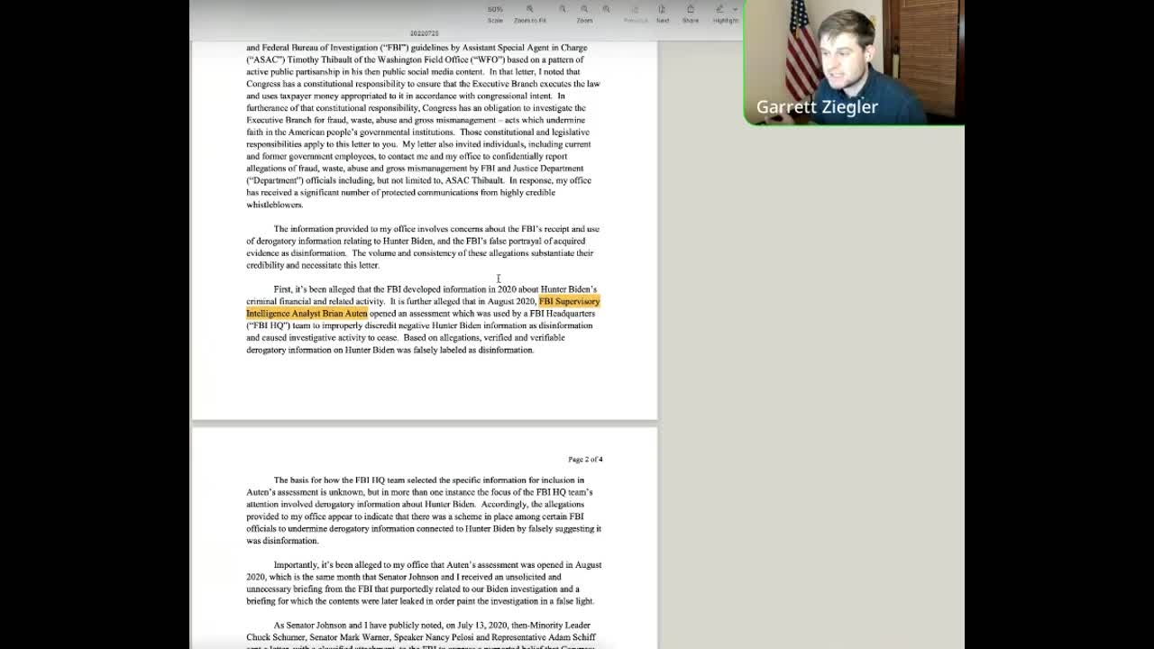 🚨 Senator Kennedy, FBI Director Wray, Garrett Zeigler, Trump, Hunter Biden - 💥 TIMOTHY THIBAULT 💥