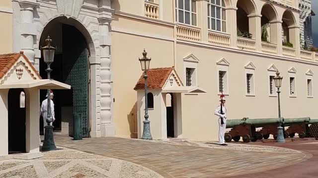 Monaco: changing of the guard at the princely palace