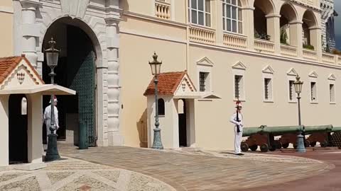 Monaco: changing of the guard at the princely palace