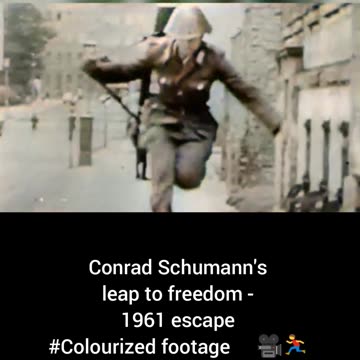 Conrad Schumann's leapto freedom 1961 escape #Colourized footage🇩🇪 🎥 🏃