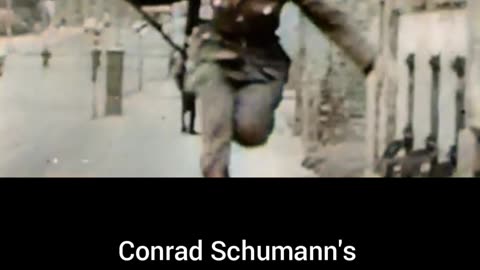 Conrad Schumann's leapto freedom 1961 escape #Colourized footage🇩🇪 🎥 🏃