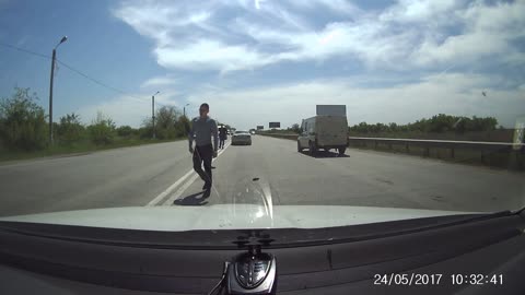 Runaway Tire on Highway