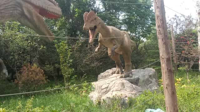 This dinosaur is about to jump
