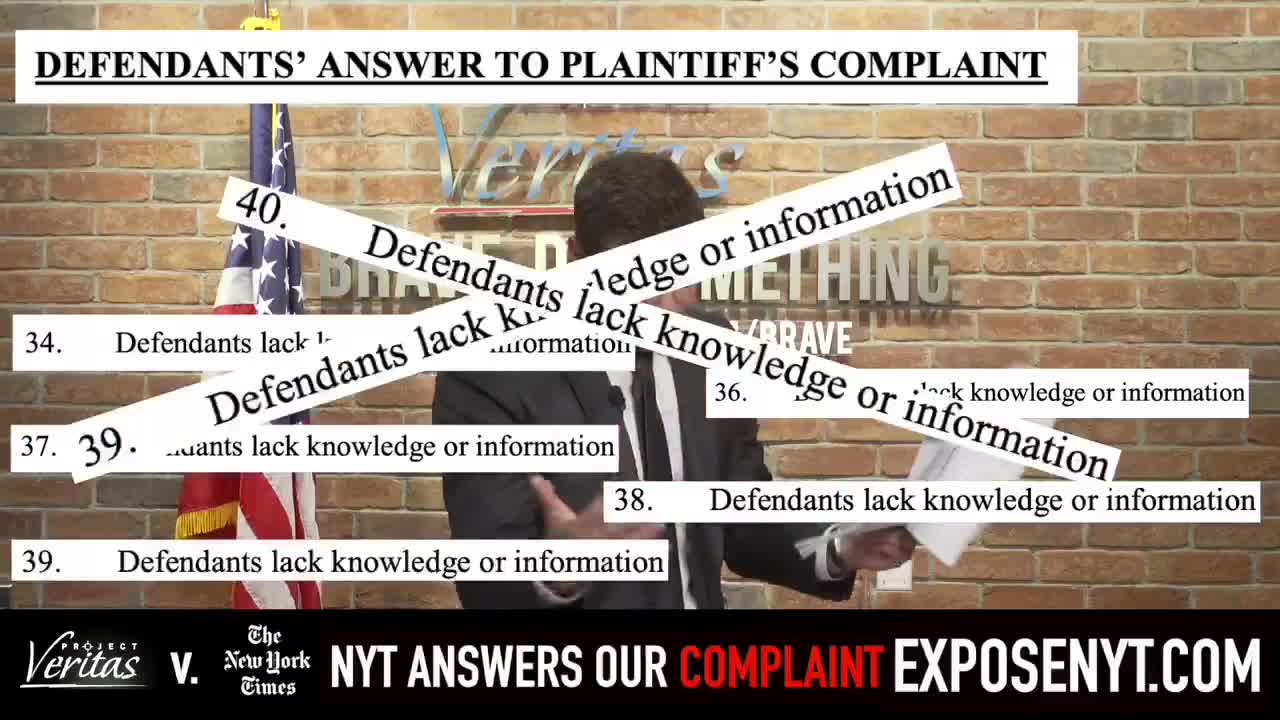 New York Times Makes SHOCKING Admission in Court Docs in Project Veritas Lawsuit